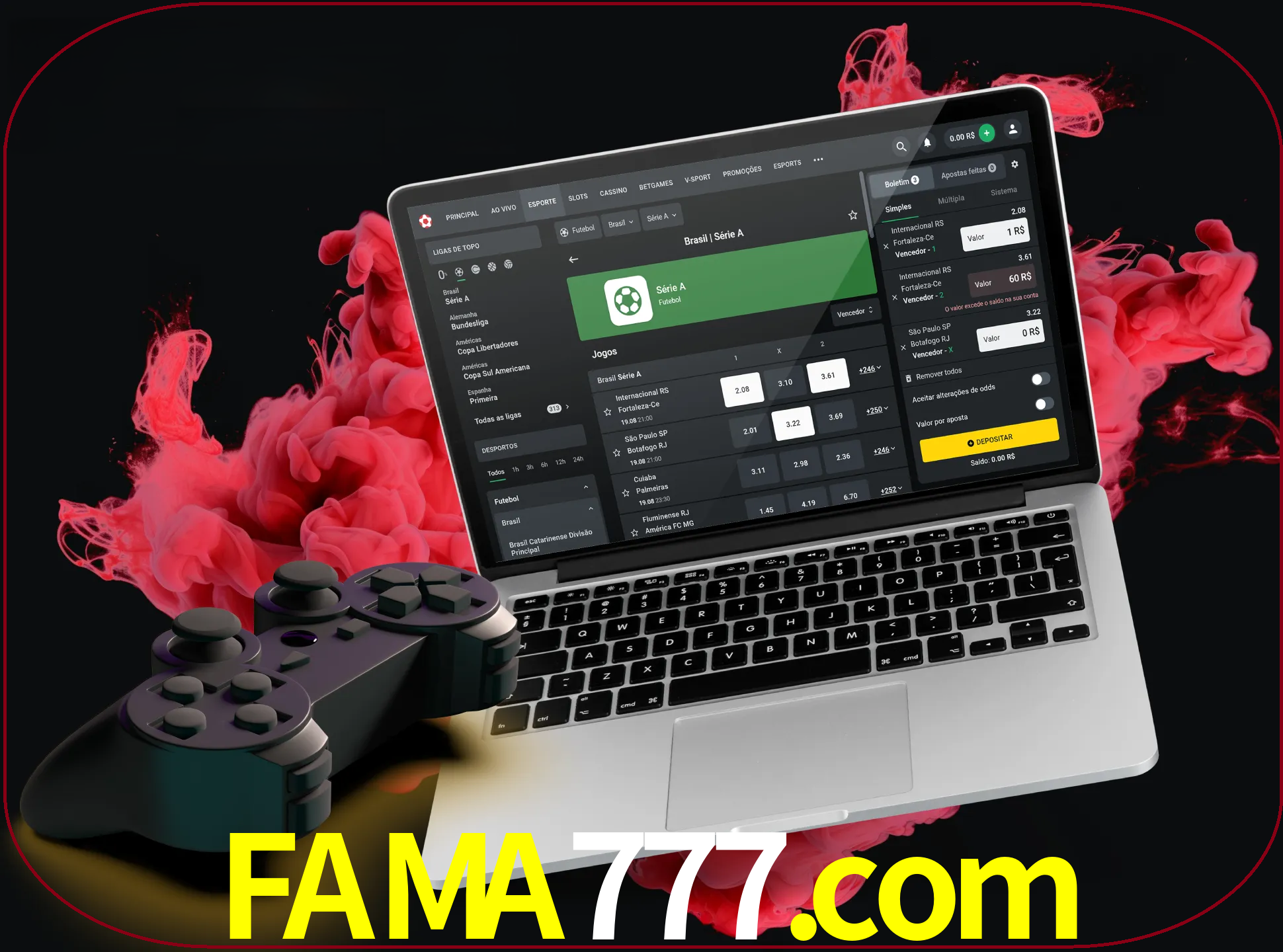 Visite a secção especial de jogos de vídeo em fama777 para descobrir em que jogos pode apostar e ganhar muito dinheiro.