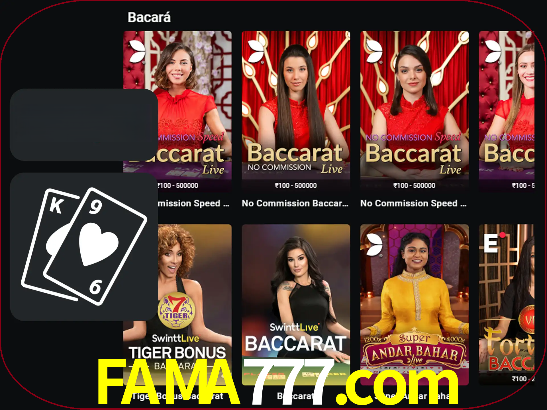 Ganhe muito dinheiro jogando jogos de bacará.