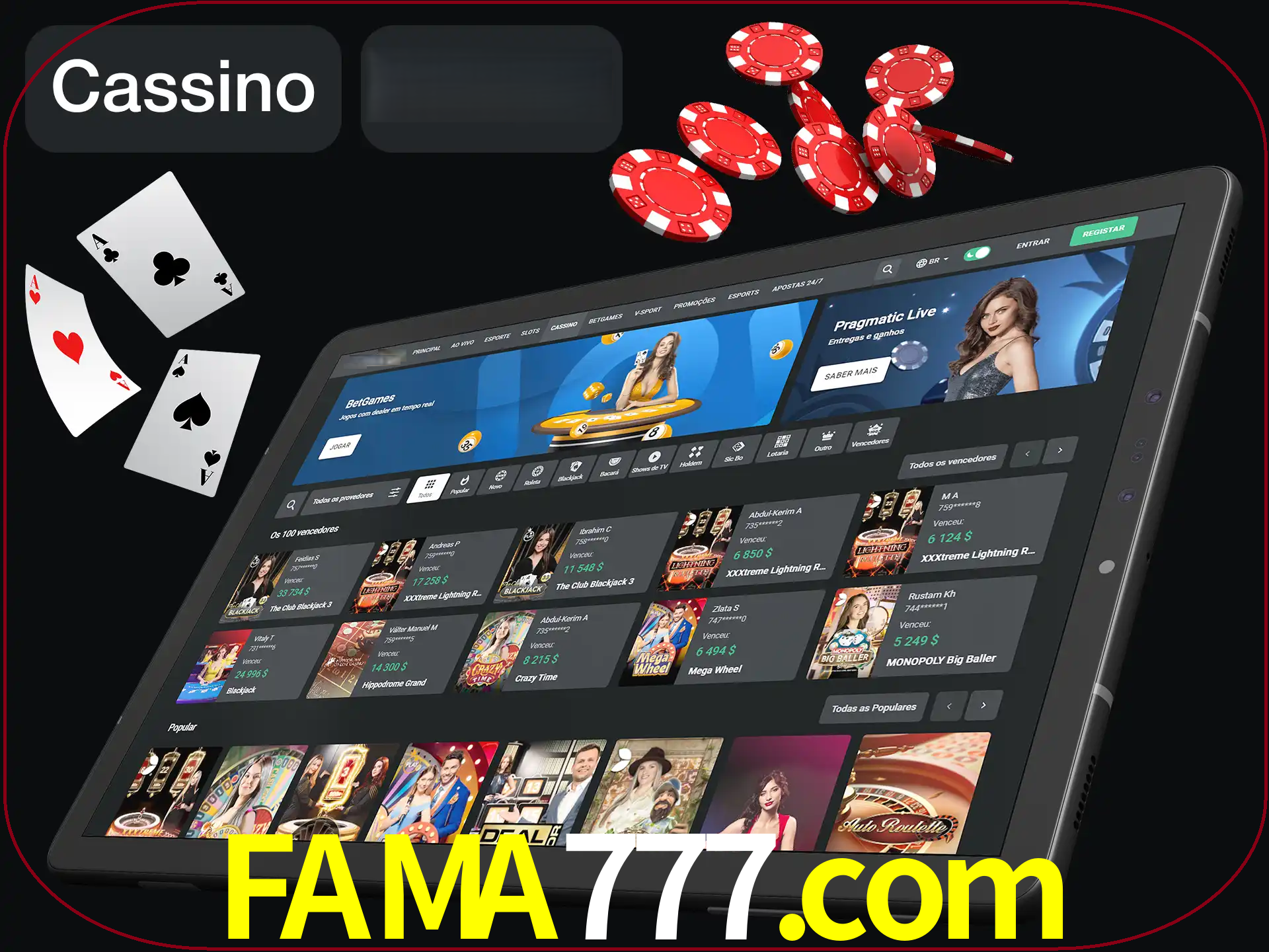 Jogue vários jogos de cassino em nosso cassino.