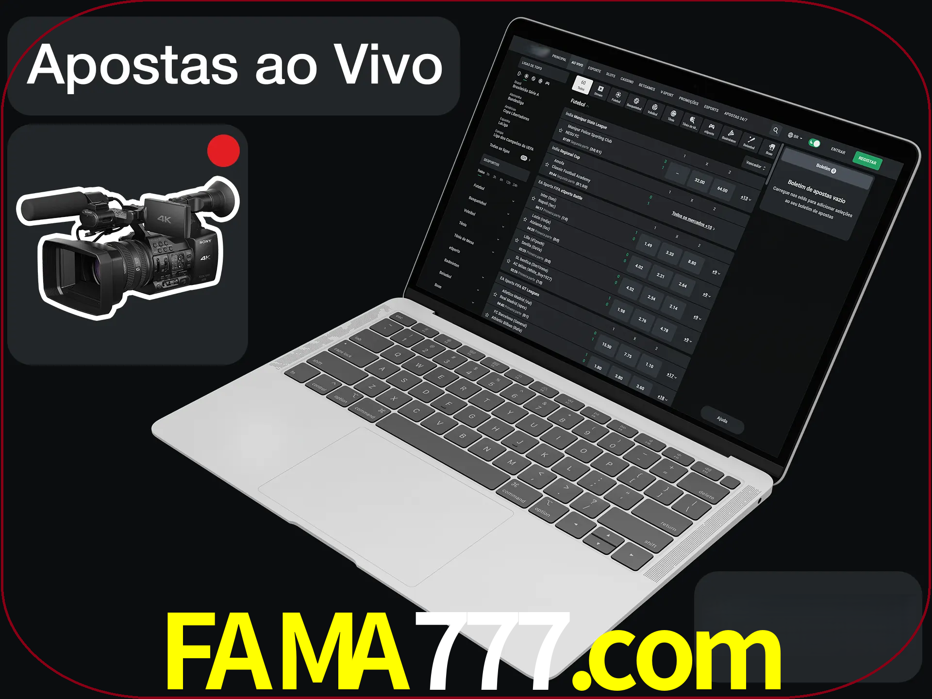 Aposte em formato ao vivo em nosso site.