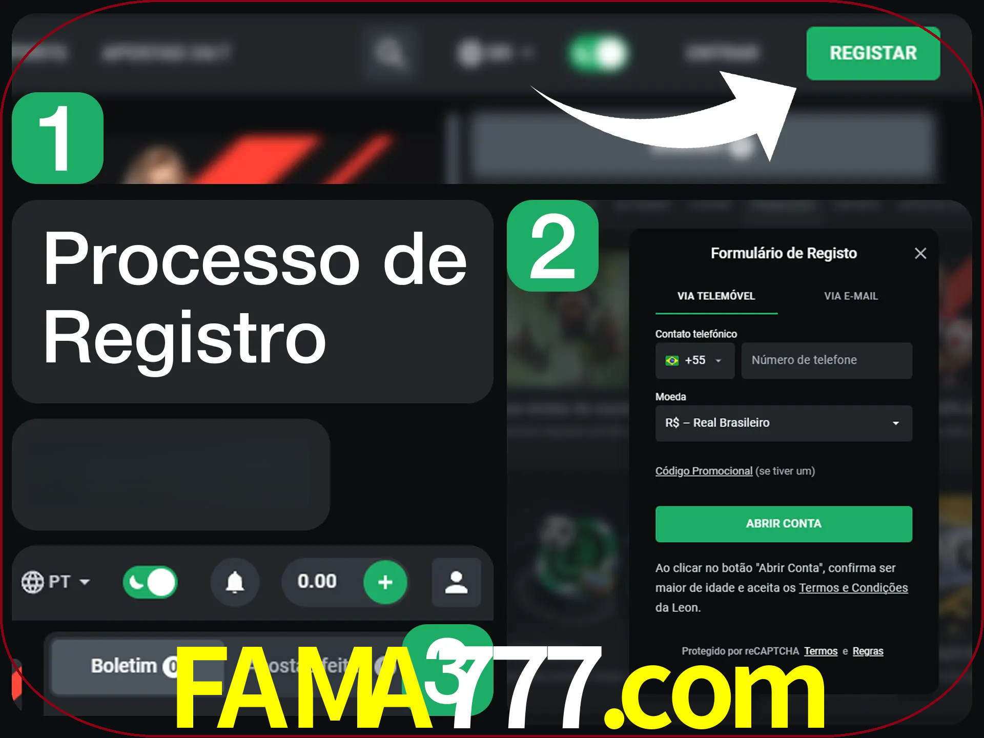 O processo de registro na LeonBet é simples.