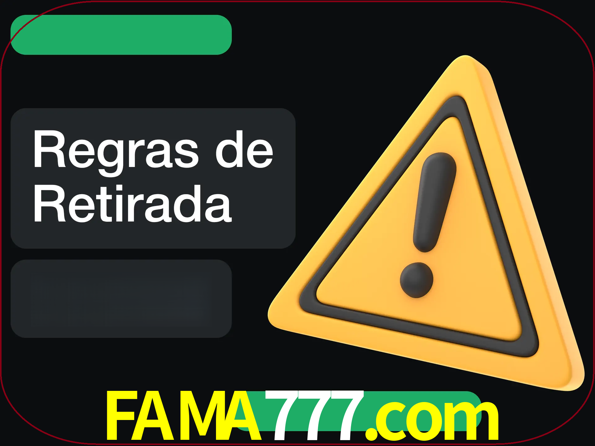 Leia as regras antes de fazer primeiro comdawal.